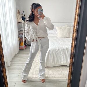 GAP Classic White V-Neck Blouse